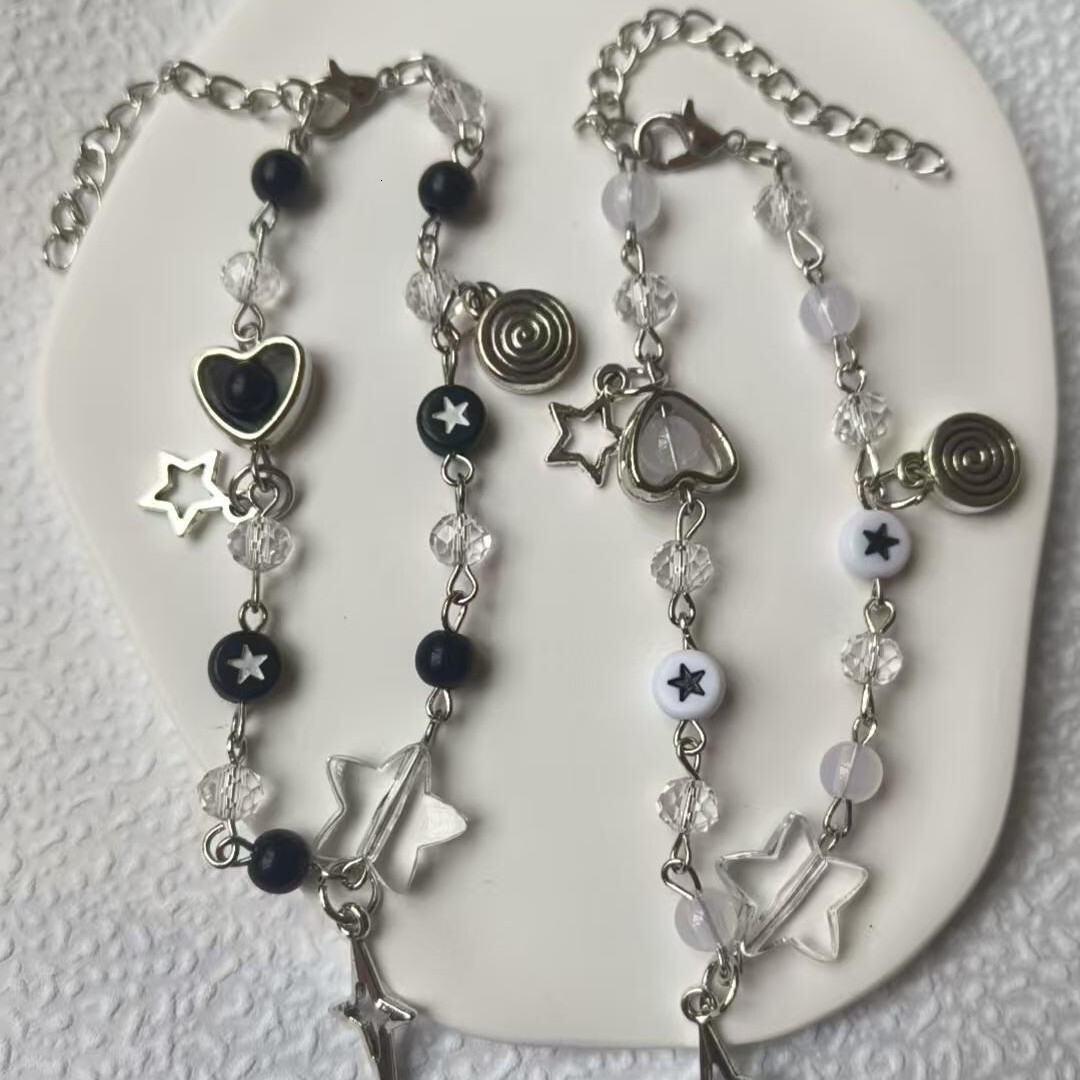 Designer Bracelet Five-pointed Star Couple Bracelet Punk Style Cool Girl Fashionable Design Connected Multi-functional Handmade Guitar Heart-shaped Br