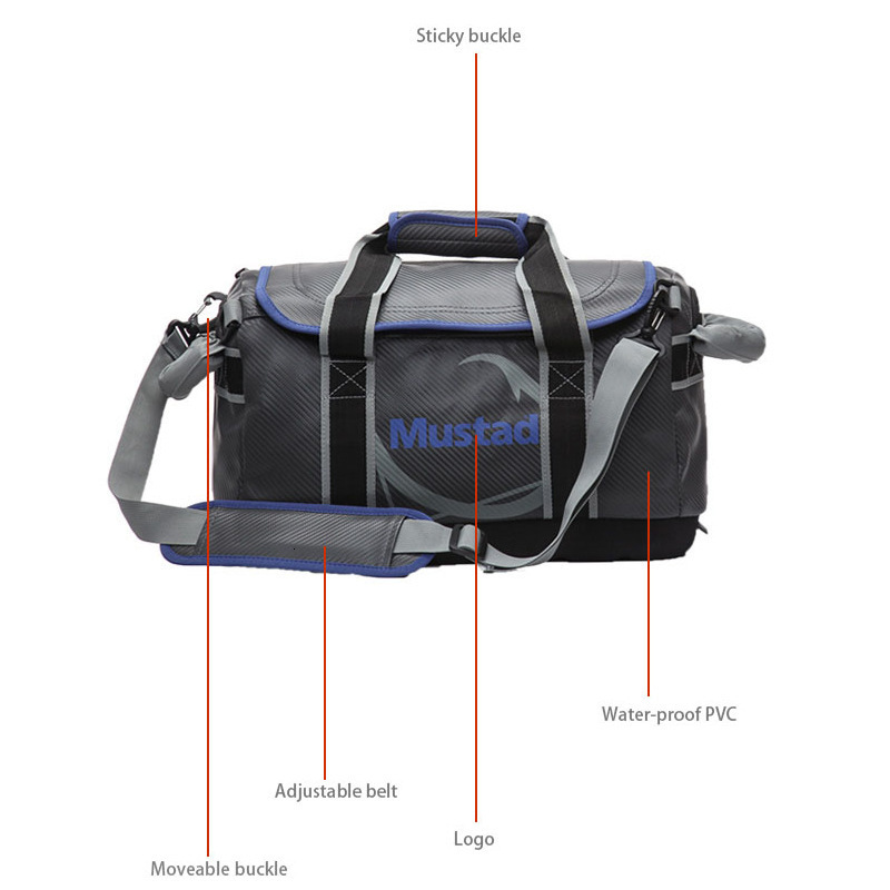 Mustad fishing gear Luya fishing bag boat fishermans shoulder bag durable multi-functional PVC material 251129