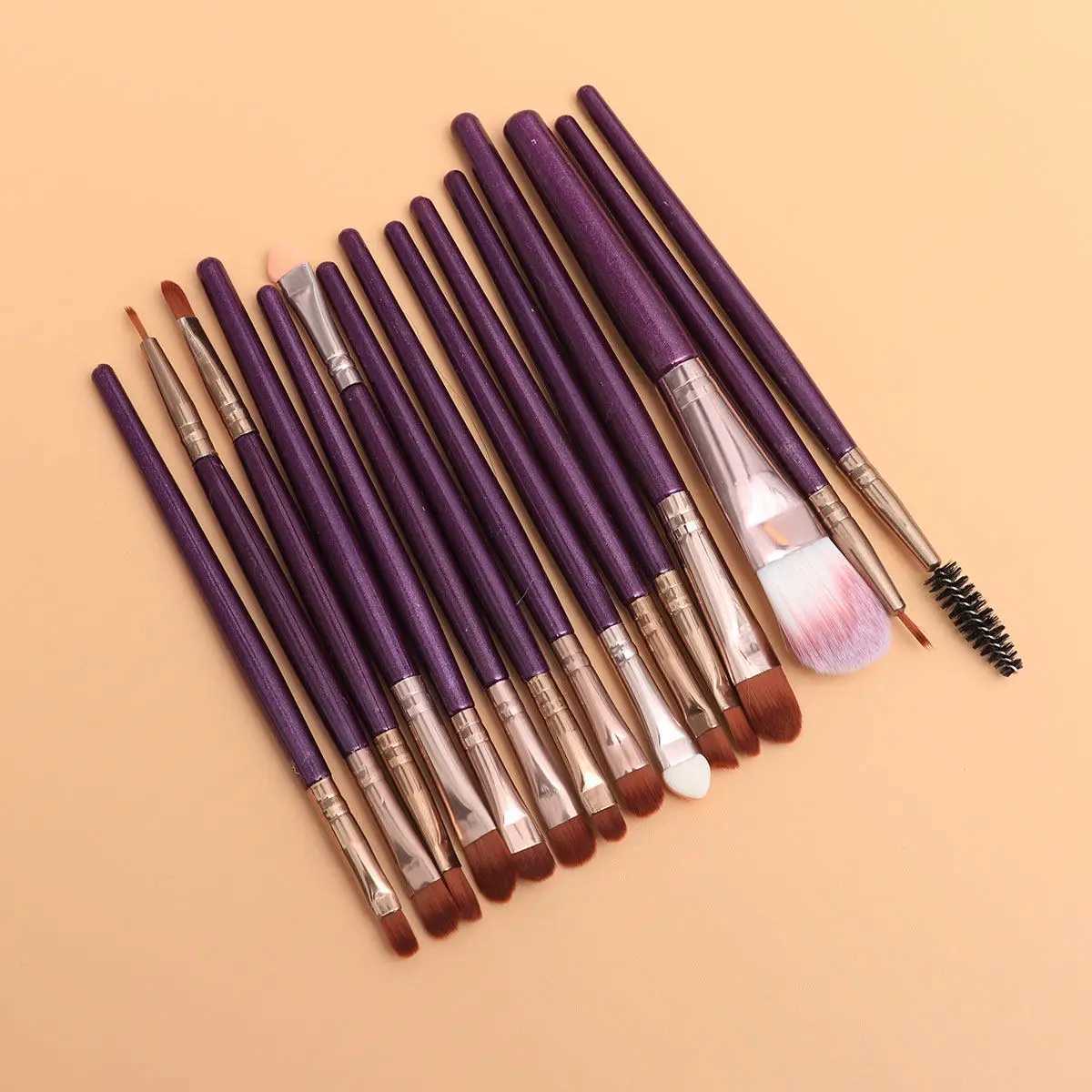 15Pcs Professional Makeup Brush Set Brush Kit Nylon Bristles Plastic Handle Face Powder Eye Tools for Women Daily Z260408