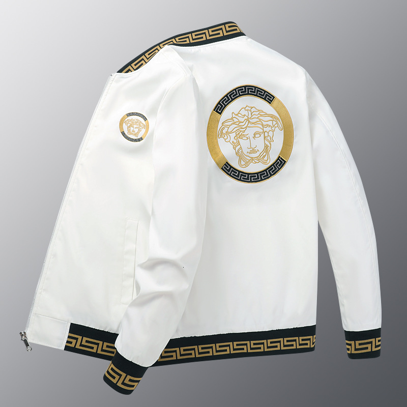 Luxury Brand Designer Clothes Trendy Brand Jacket Men's Coat Spring And Autumn Embroidery Fashion Light Luxury Men's Coat Young And Middle-A