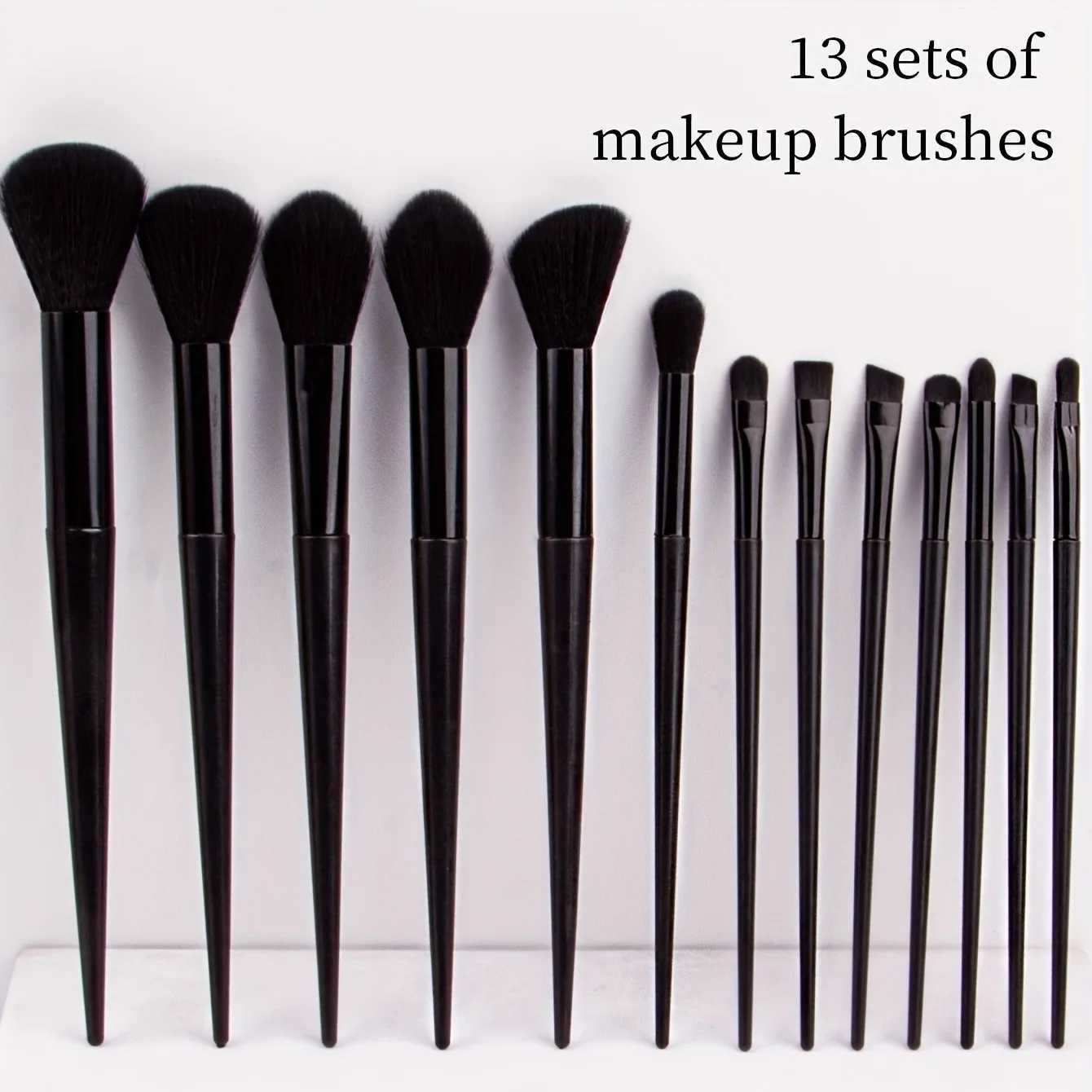 13-Piece Professional Makeup Brush Set with Pouch - Ultra Soft Synthetic Bristles Travel Friendly Perfect Gift for Women Z260408