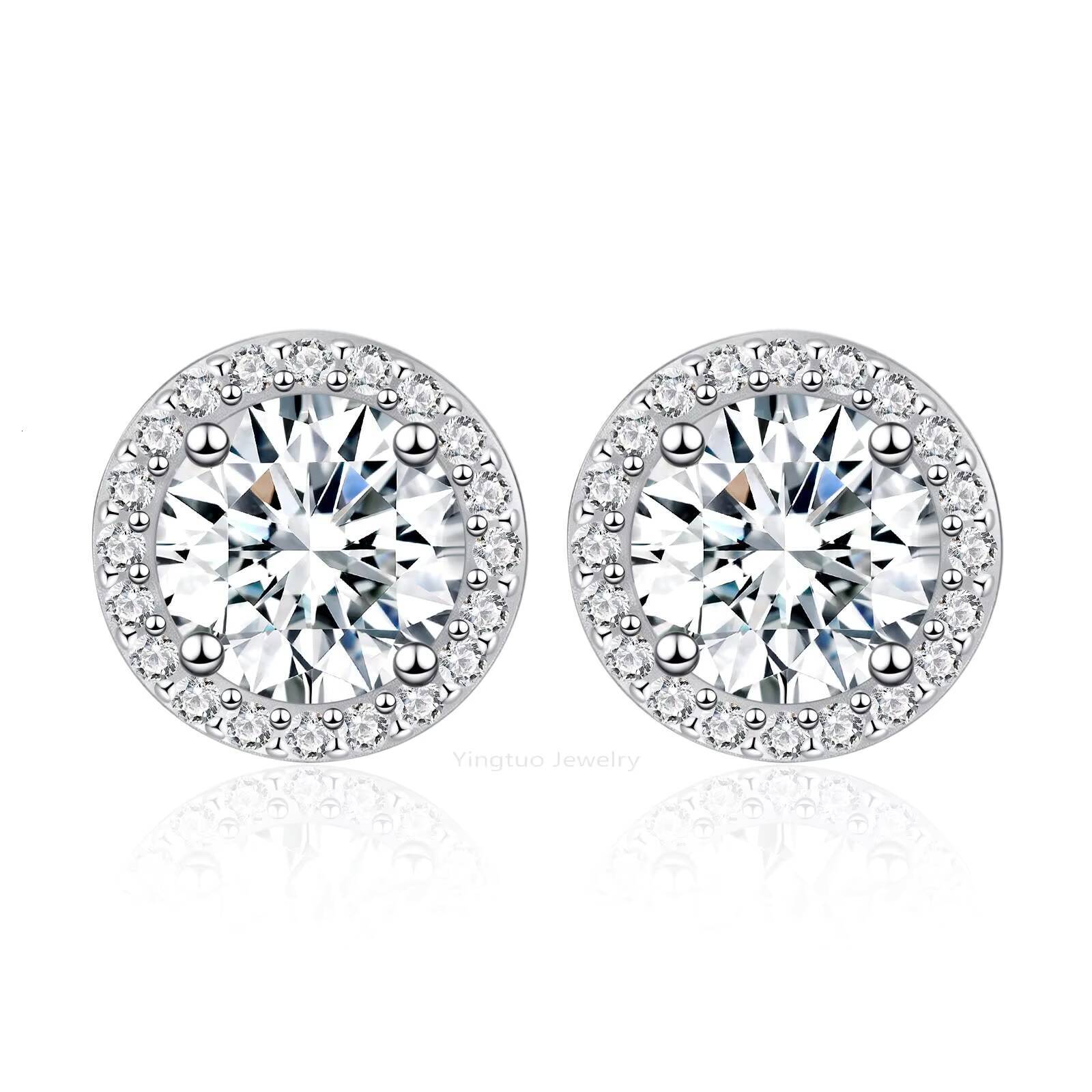 Wholesale Priced S925 Silver 50mm/65mm/80mm D Color VVS Women HipHop Earrings With GRA Certificate