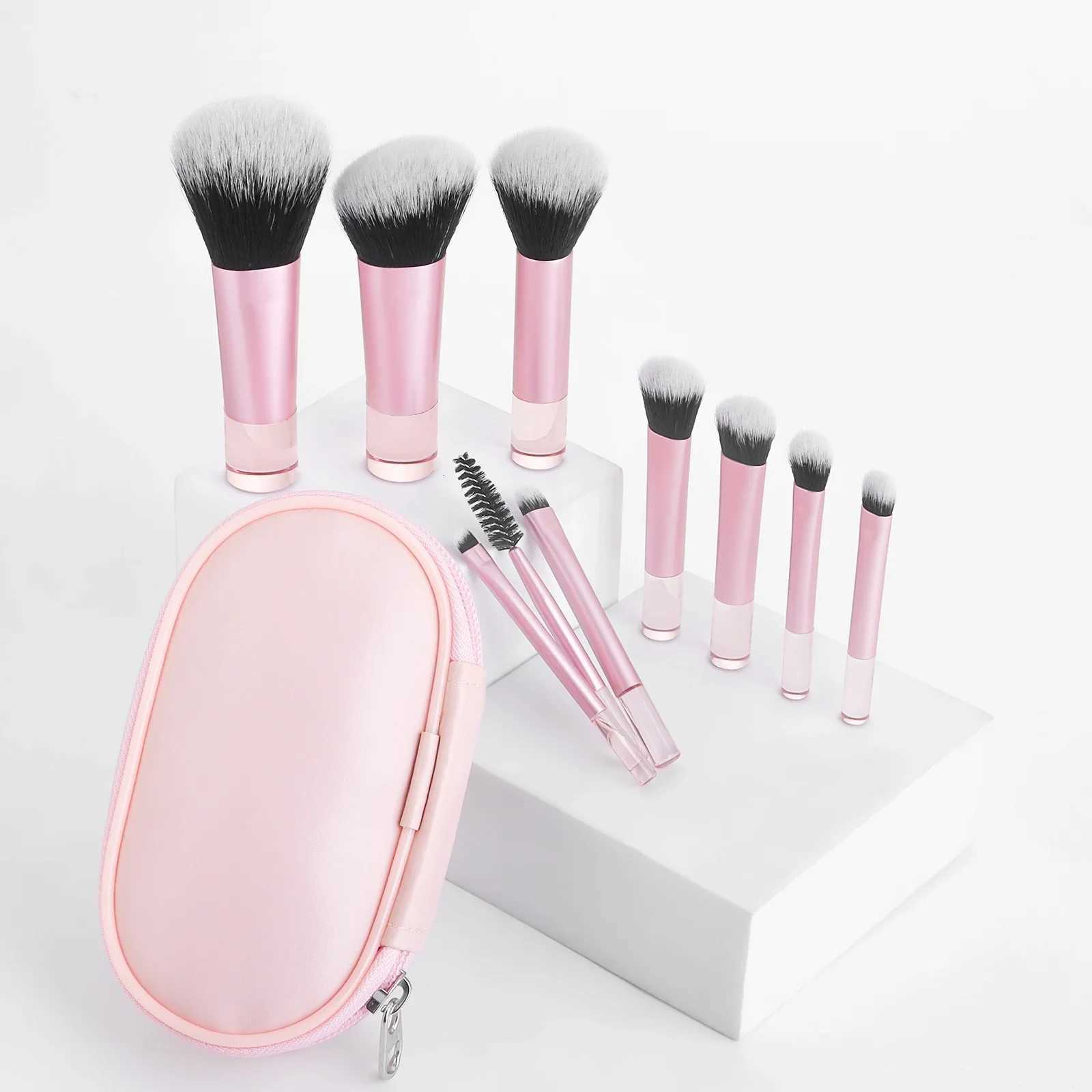 10pcs Makeup Brush SetsPlastic mini with bag multifunctional Makeup Brush at home or On-the-Go Brush Professional Makeup tool Z260408