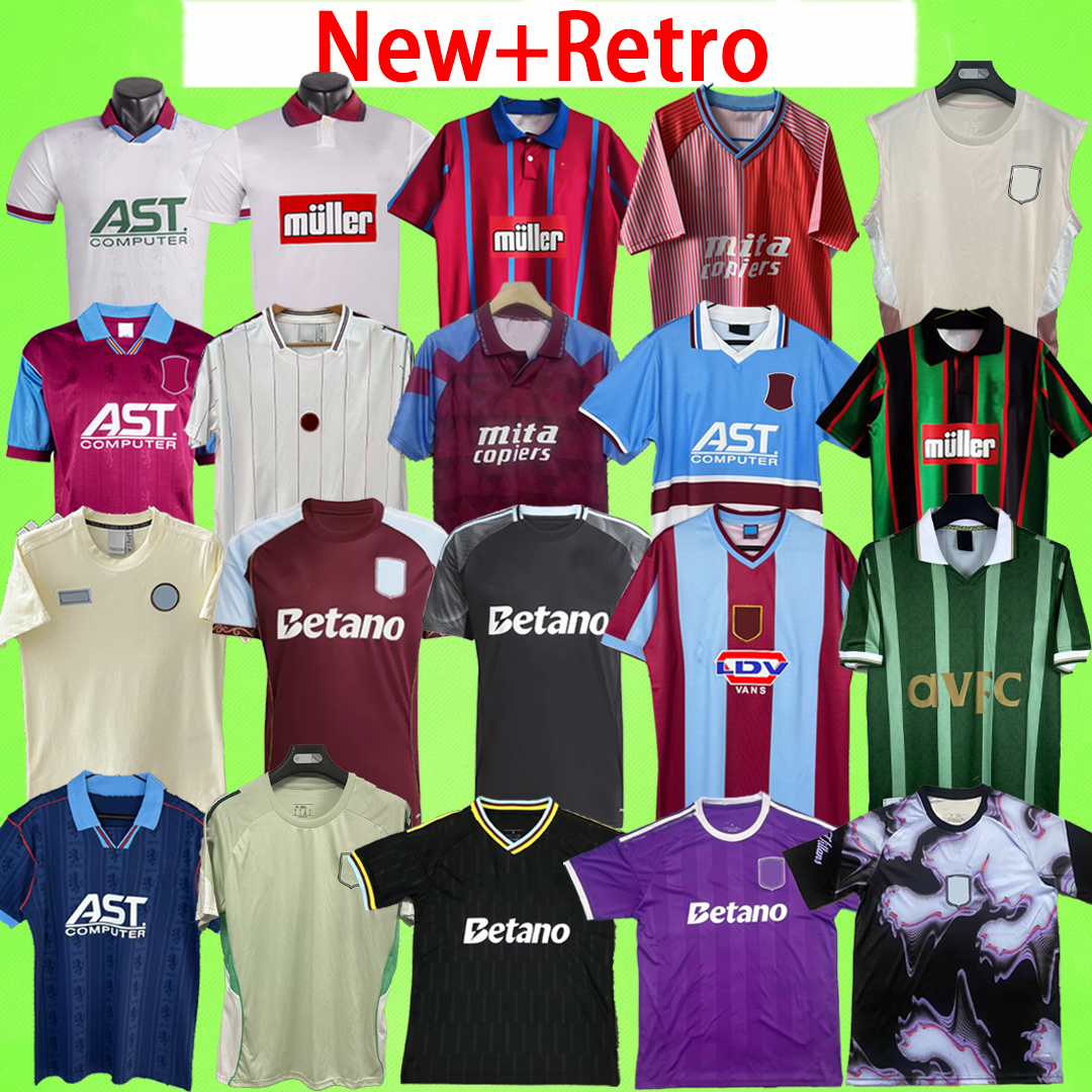 New + Retro aston soccer jerseys villa 150th Anniversary kit Icon WATKINS Vilas 25 26 ONANA 2026 training suit shorts football Shirts T vest 93 94 95 96 97 98 99 00 01 11 12 13