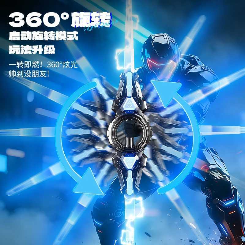 Fire spinning sword double-edged light sword childrens toy sword boys double headed telescopic bearing rotating knife lum C260408