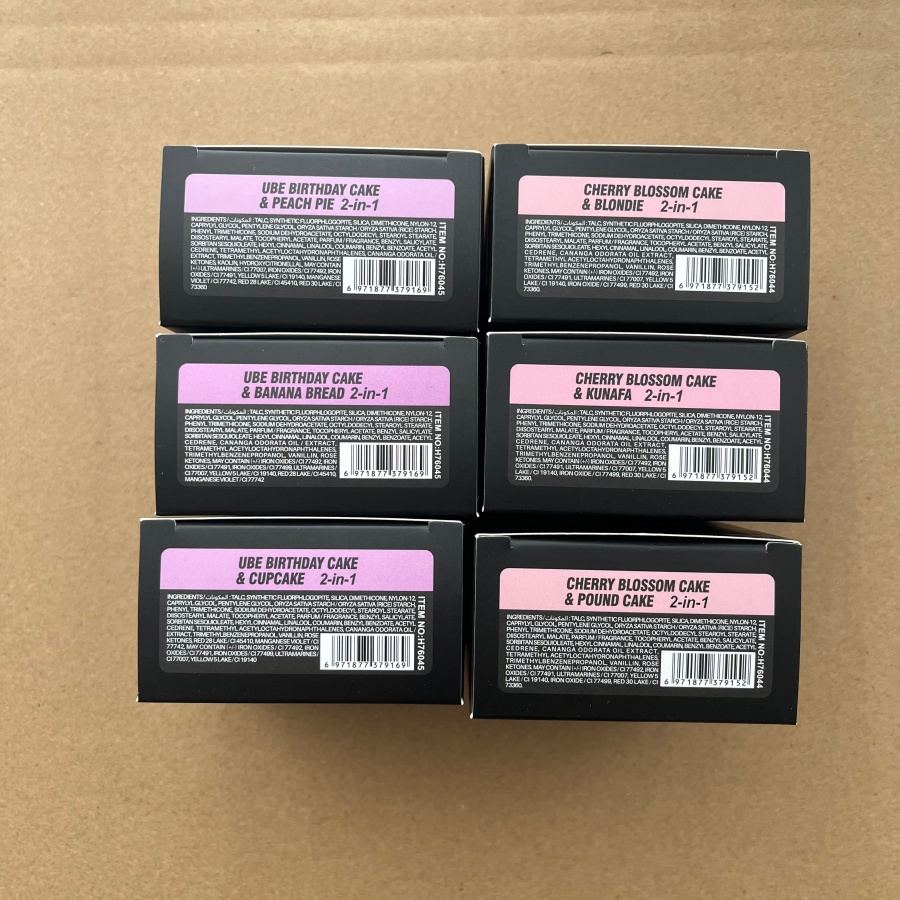 HUDAbeauty EASY BAKE LOOSE BAKING SETTING POWDER Duo UBE BIRTHDAY CAKE & PEACH PIE Loose Powder Airbrushed Natural Look Loose Powder Makeup SETTING PO
