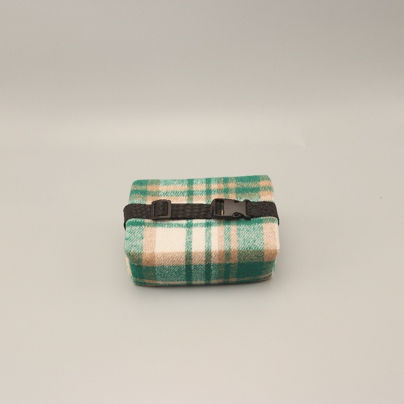 Tissue Box Cover Fabric Plaid Jacquard High End Tissue Holder For Living Room Desktop Car Office