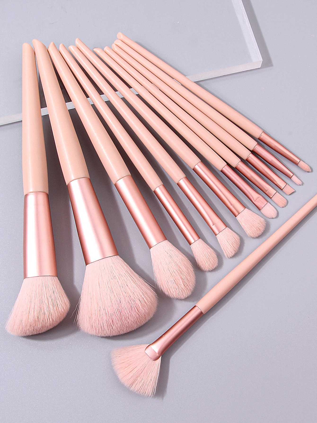 12Pcs Pink Makeup Brush Set Make Up Concealer Blush Powder Brushes Eye Shadow Highlighter Foundation Brush Cosmetic Beauty Tools Z260408