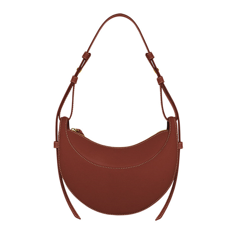 Adjustable Leather Crescent Bag, Women's Pebbled Leather Shoulder Handbag, Spacious Daily Crossbody Tote
