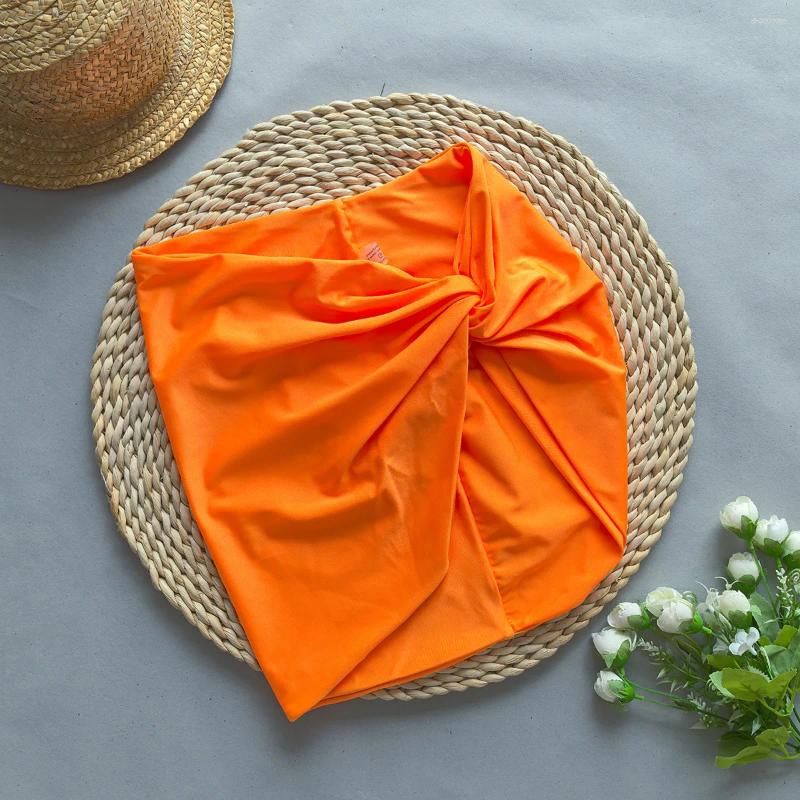 Women's Swimwear Sexy Orange Triangle Bikini Top And Bottoms With Sarong Perfect For Beach Wear Pool Parties Summer Getaways Vacation