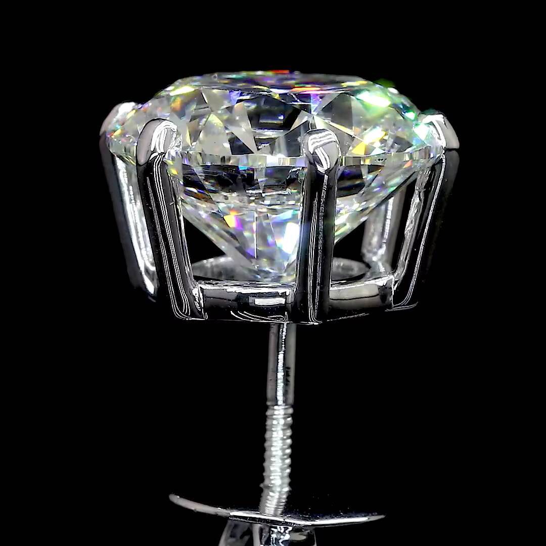 14K White Gold Solitaire Lab Grown Diamond Stud Earrings 45 Ct VVS2 Clarity IGI Certified Radiant Sparkle Wedding Anniversary