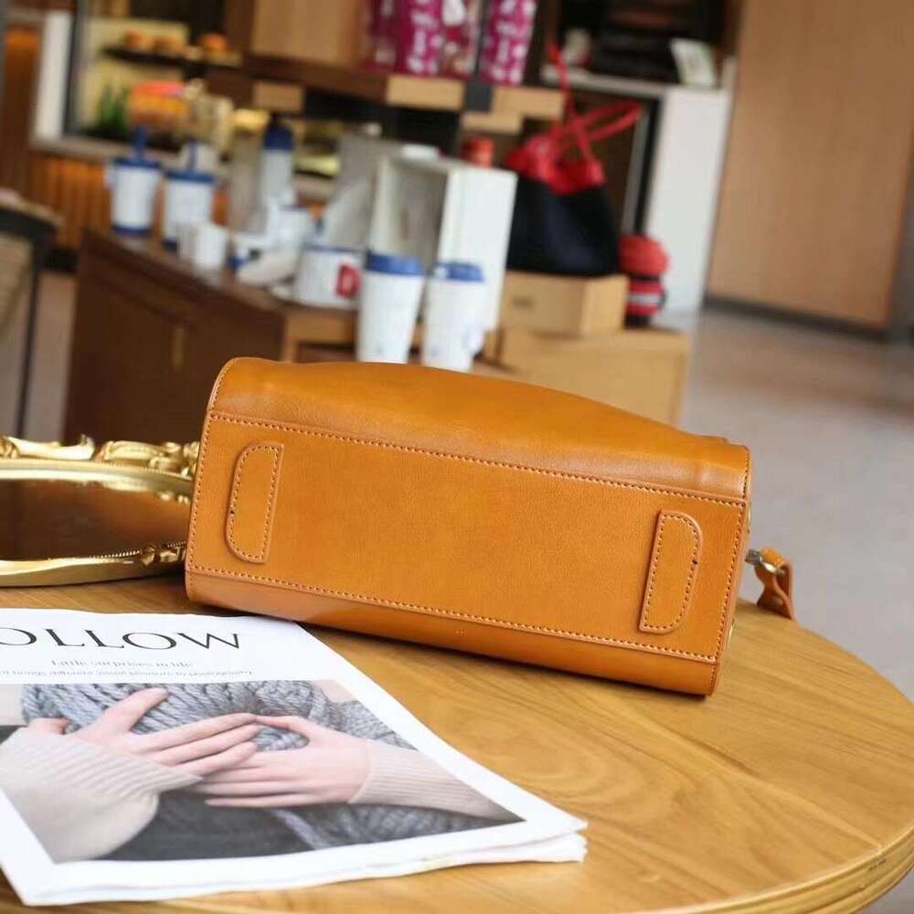 2026 Spring Summer Luxury Boston Bag for Women, Retro Square Handbag, Soft Leather Large Capacity Crossbody Shoulder Bag, Direct Sale SENYY