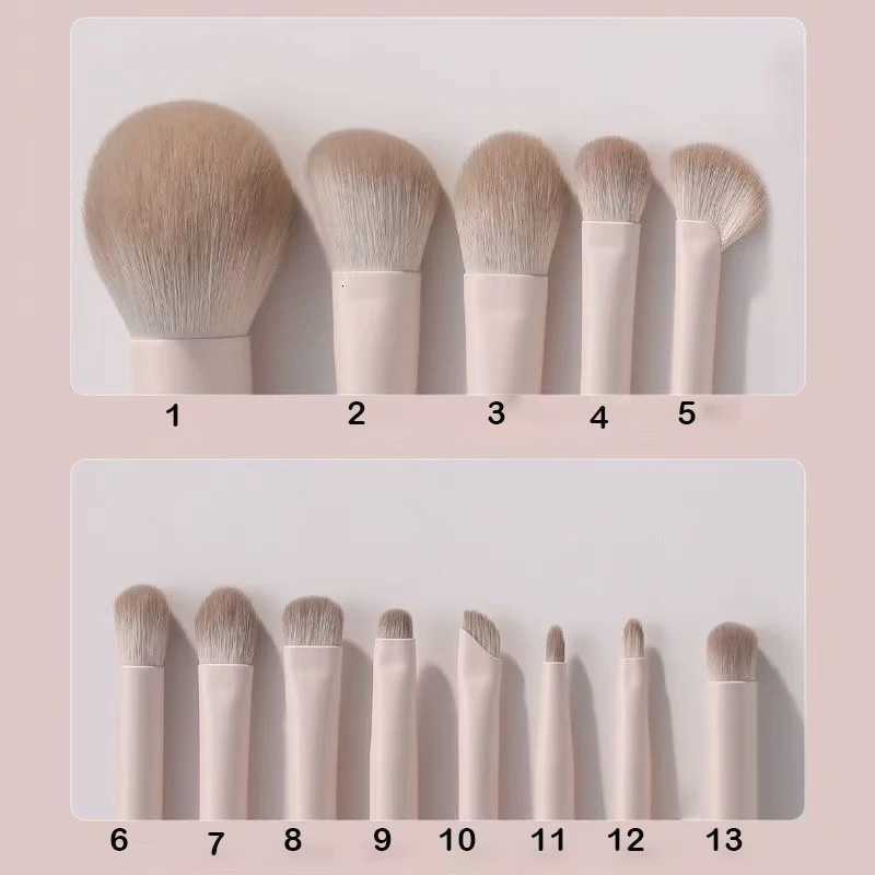 13PC Korean Makeup Brush Set Eye Shadow Blush Contour Nose Shadow Concealer Complete Set of Novice Makeup Brushes for Beginners Z260408