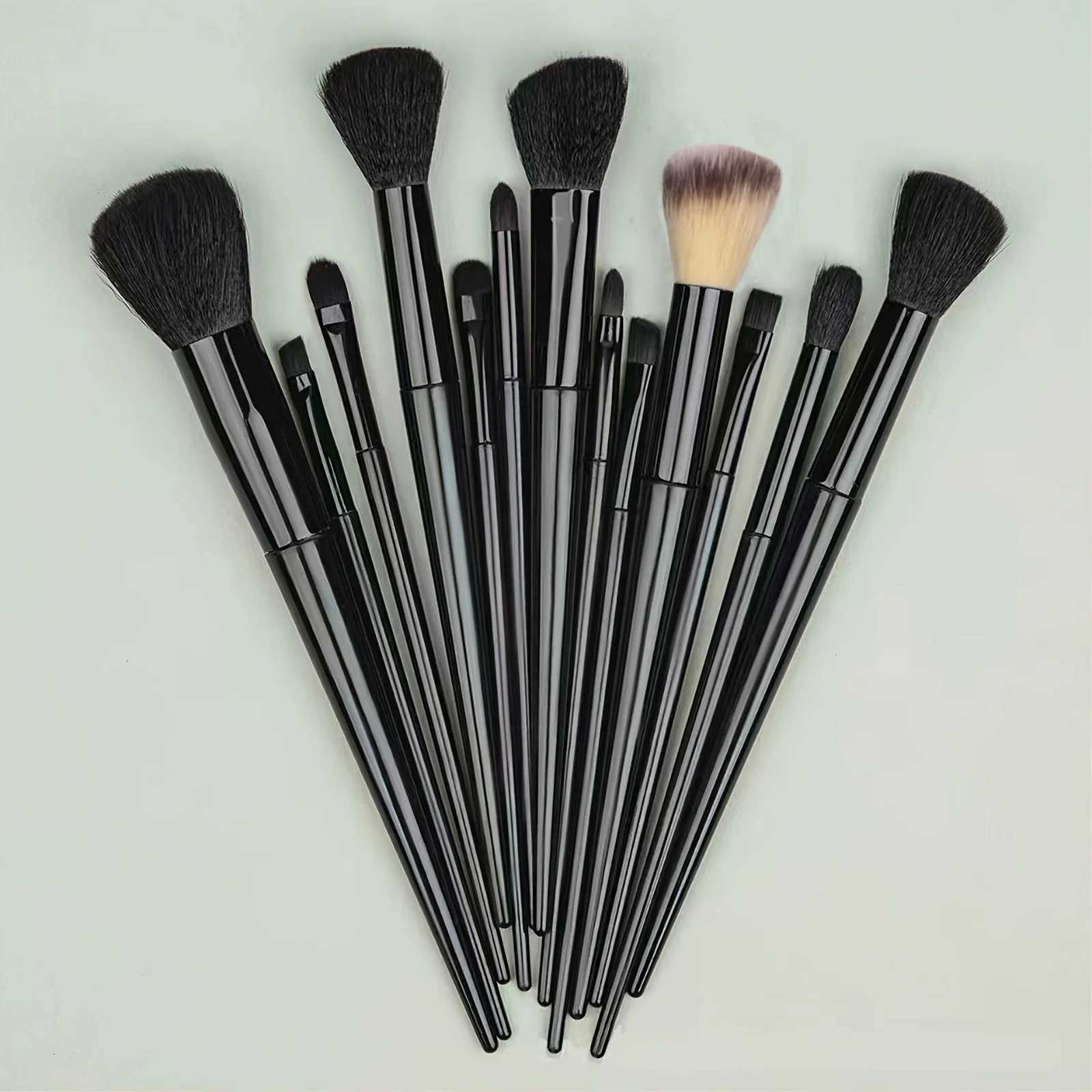Black makeup brush set 13 pieces of makeup tools set high-quality synthetic primer concealer eye shadow powder blusher makeu Z260408