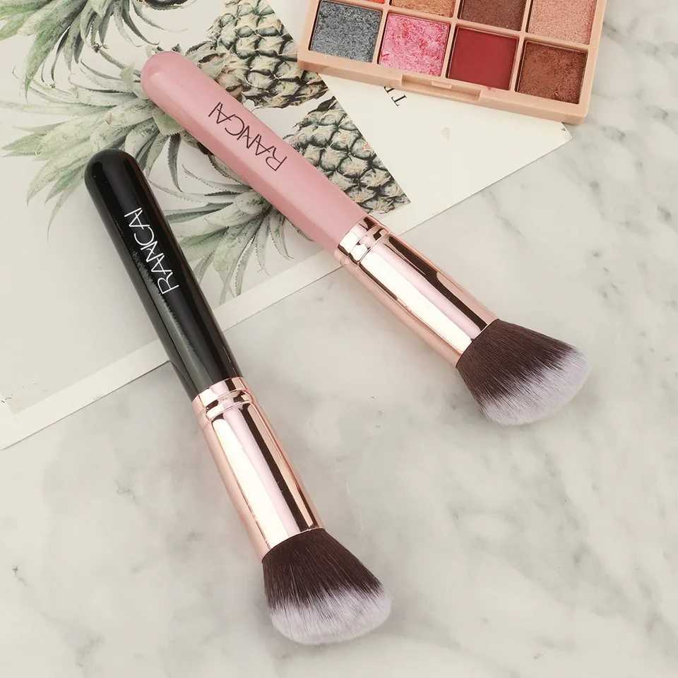 Single Angled/Flat Foundation Brush Dense Skin-Friendly Beginner-Friendly Multi-Use Brush for Foundation Blush Contour Z260408