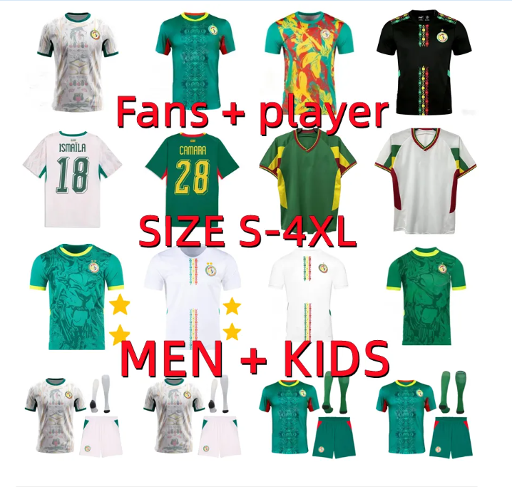 2026 2027 Senegal soccer jerseys 25 26 27 national MANE MENDY N.JACKSON SARR KOULIBALY KOUYATE DIA DIALLO 2002 Retro Maillot football shirt player version Men kids kit