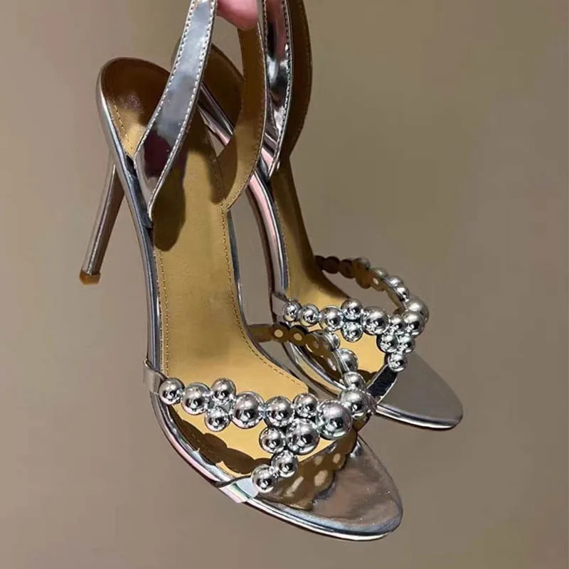 2026 Summer Womens Stiletto Sandals Pointed Fashion Show Party Wedding Womens Large Sandals 260330