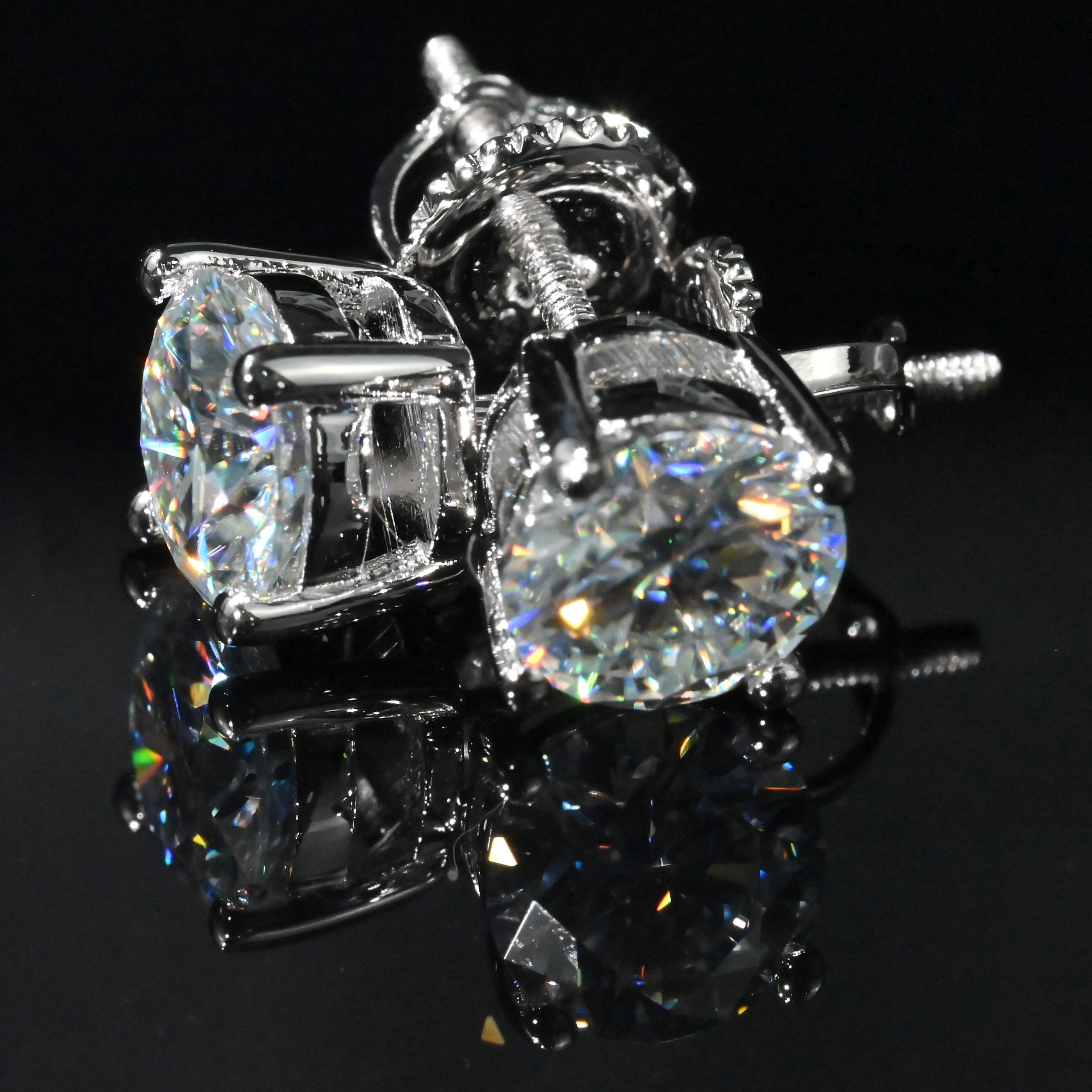 Custom 14K 18K Gold Lab Created Diamond Studs Earrings IGI Certified Round Princess Vvs Lab Grown Diamond Earring Jewelry
