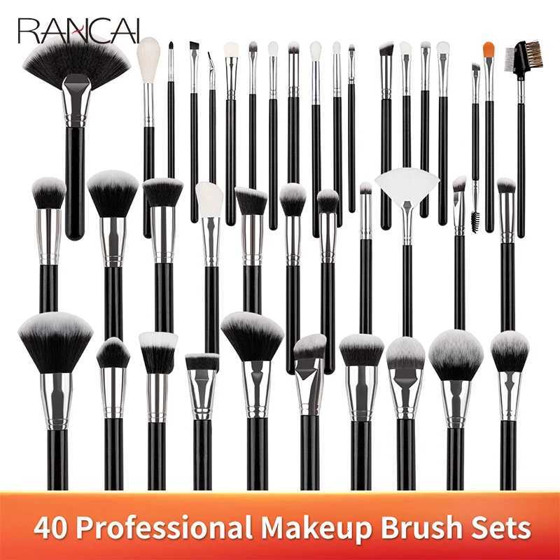 Professional 40Pcs Makeup Brushes Set Soft Synthetic Bristle Powder Blending Contour Eyebrow Eyeshadow Fan Foundation Brush Z260408