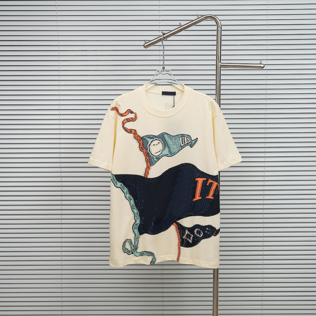 2026 Men's Plus Tees & Polos Round neck embroidered and printed polar style summer wear with street pure cotton T-Shirts k150