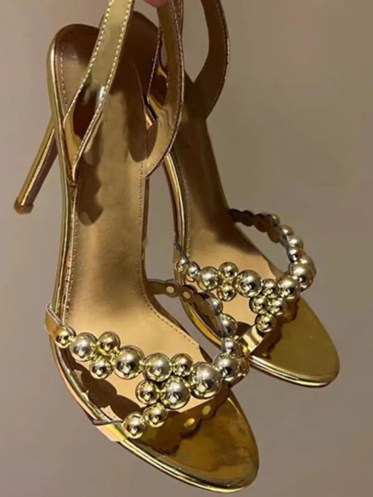 2026 Summer Womens Stiletto Sandals Pointed Fashion Show Party Wedding Womens Large Sandals 260330