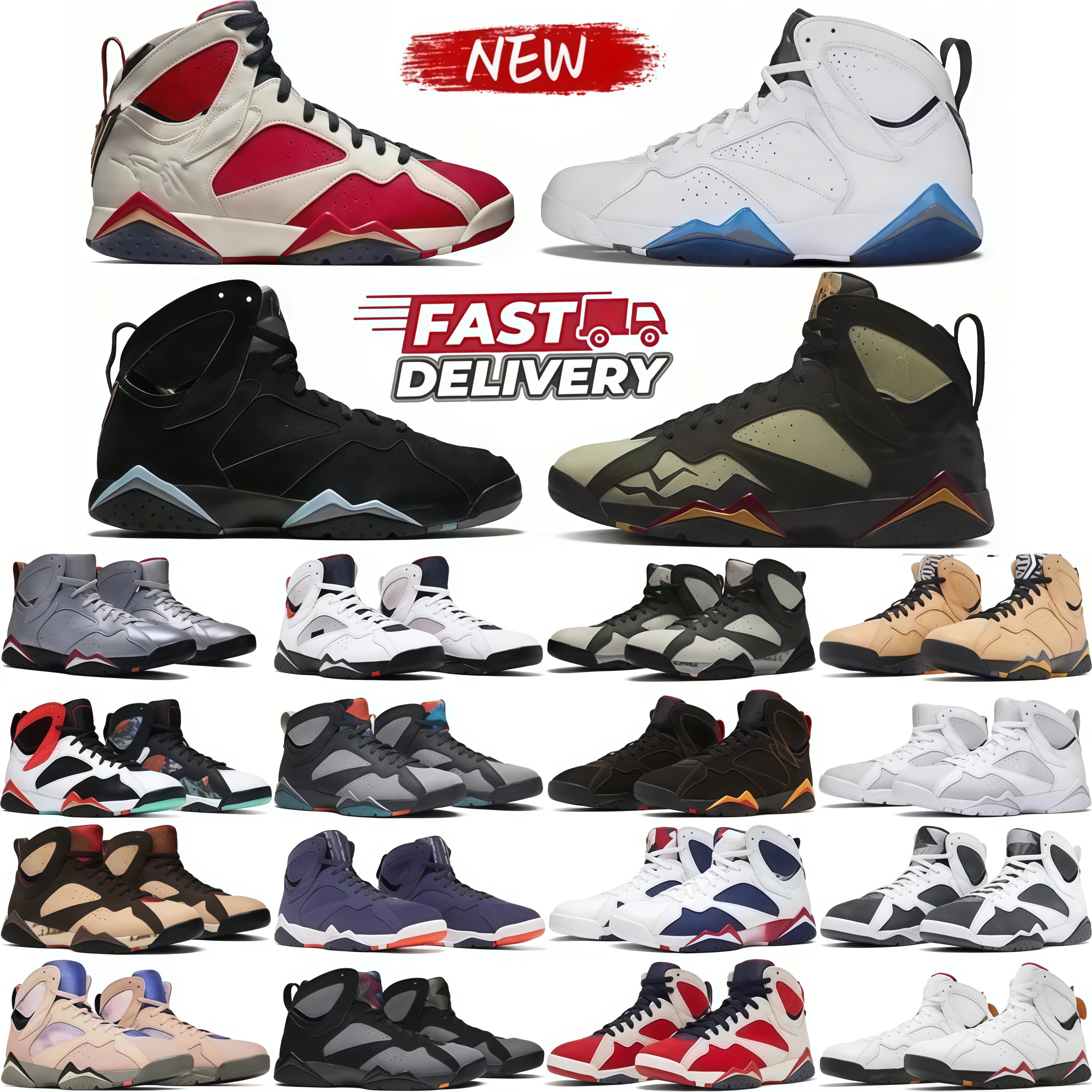 Designer 7S Men Women Basketball Shoes 7 University Blue Hare Raptor Bordeaux Sapphire Flint Paname Citrus Sport Trainer Sneaker