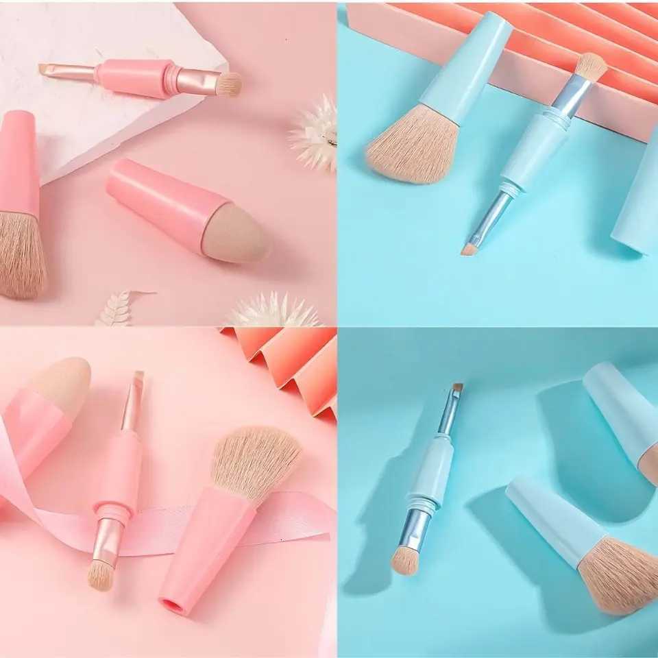 Multitasker 4-in-1 Makeup Brushes Portable Travel Make up Brushes Detachable Makeup Brush Set Z260408