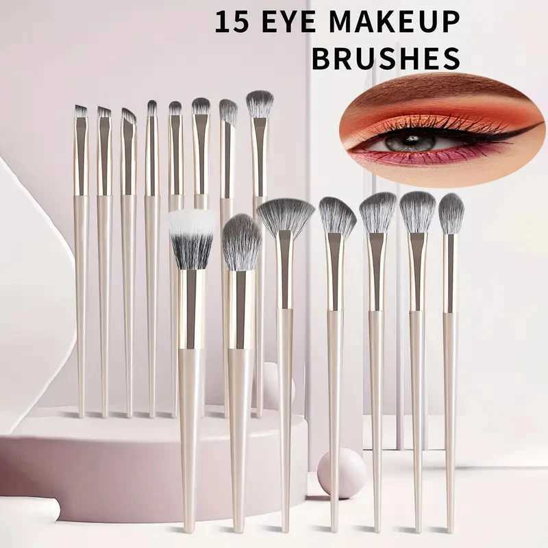 15pcs Makeup Brushes Set Soft Synthetic Eye Makeup Brush Set Blending Eyeshadow Eyeliner Crease Eyebrow Brightening Eye Brush Z260408