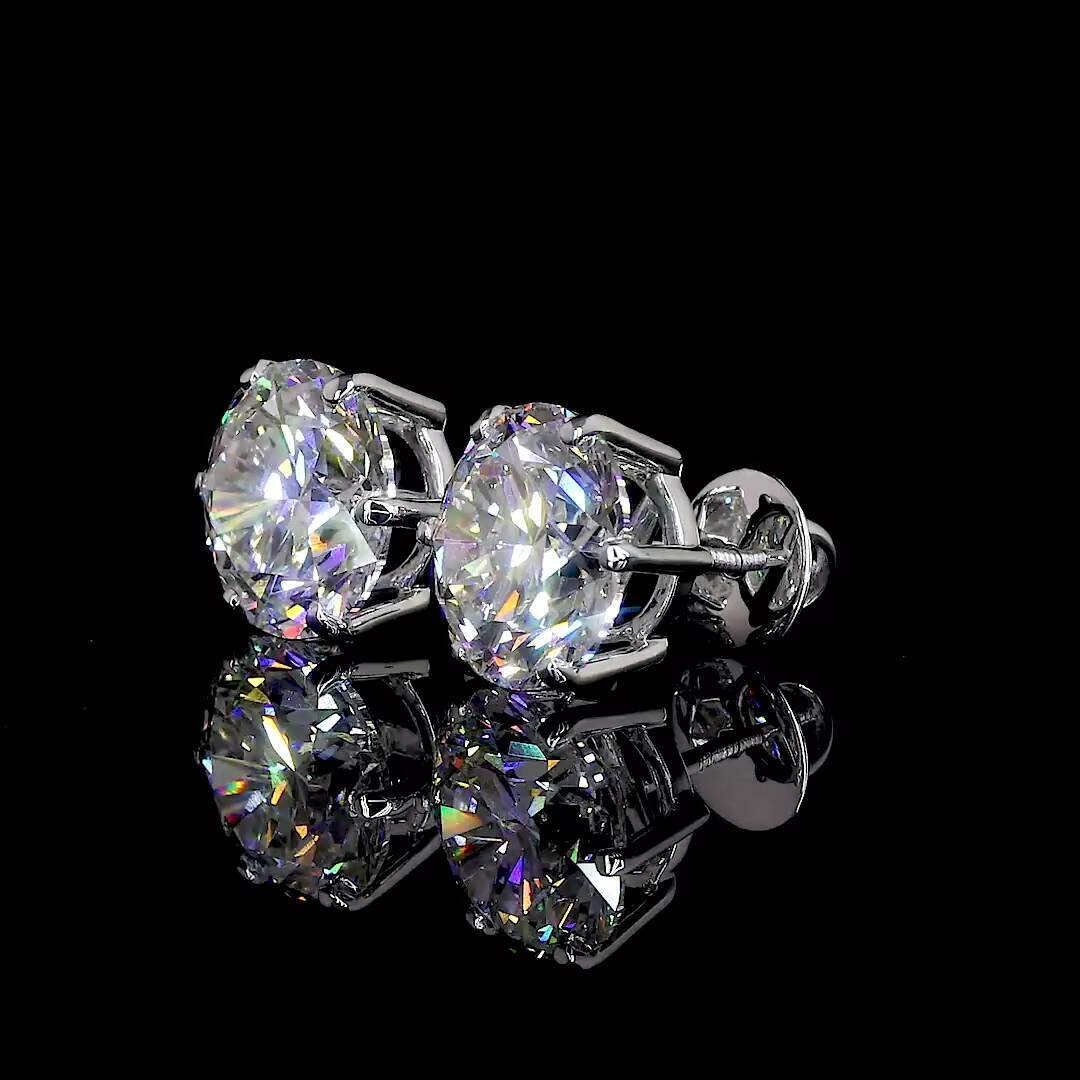 14K White Gold Solitaire Lab Grown Diamond Stud Earrings 45 Ct VVS2 Clarity IGI Certified Radiant Sparkle Wedding Anniversary