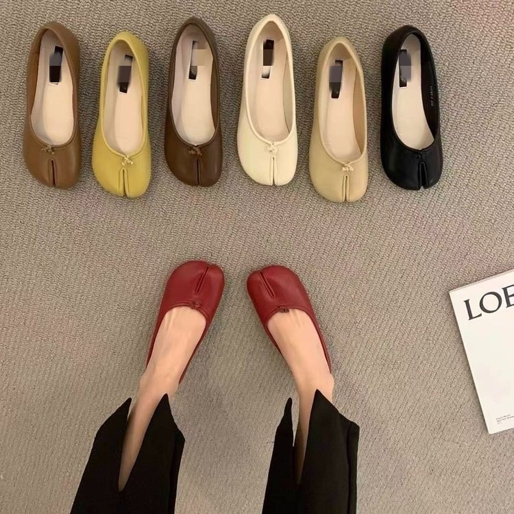 Ddmysports French Style Flat Soled Niche Women S Loafers New Spring Summer Low Cut Versatile Split Toe Granny Shoes Outdoor