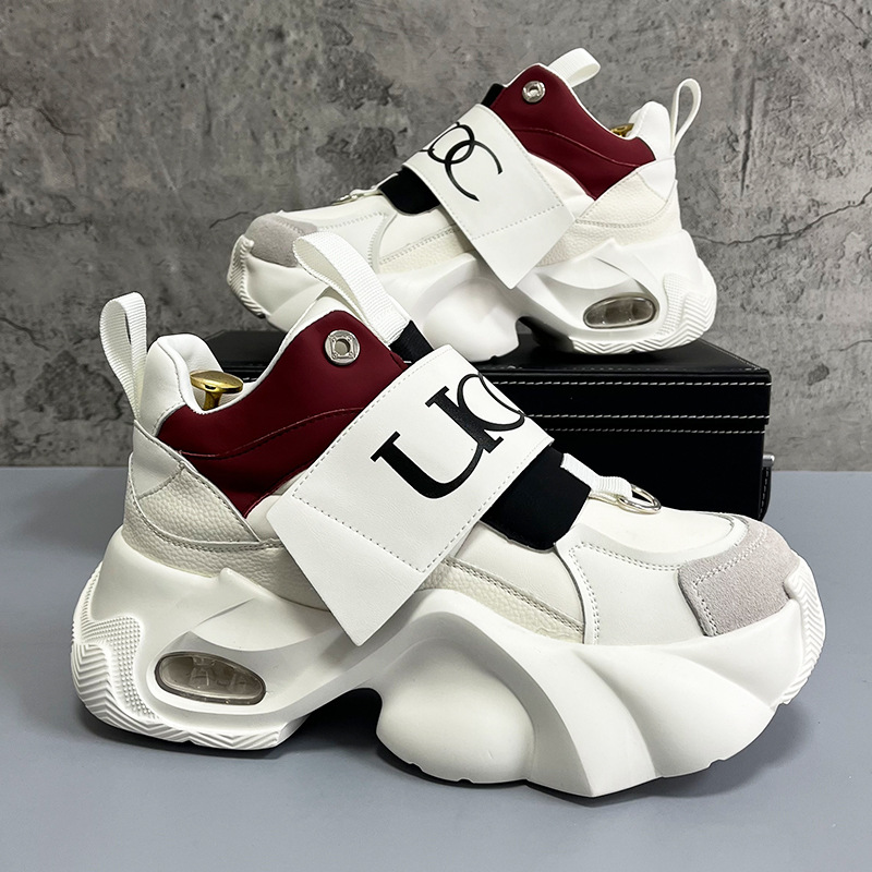 Hots sale 2026 Men's Luxury Letter Print Chunky Platform Sneakers Fashion High Top Dad Shoes free shipping