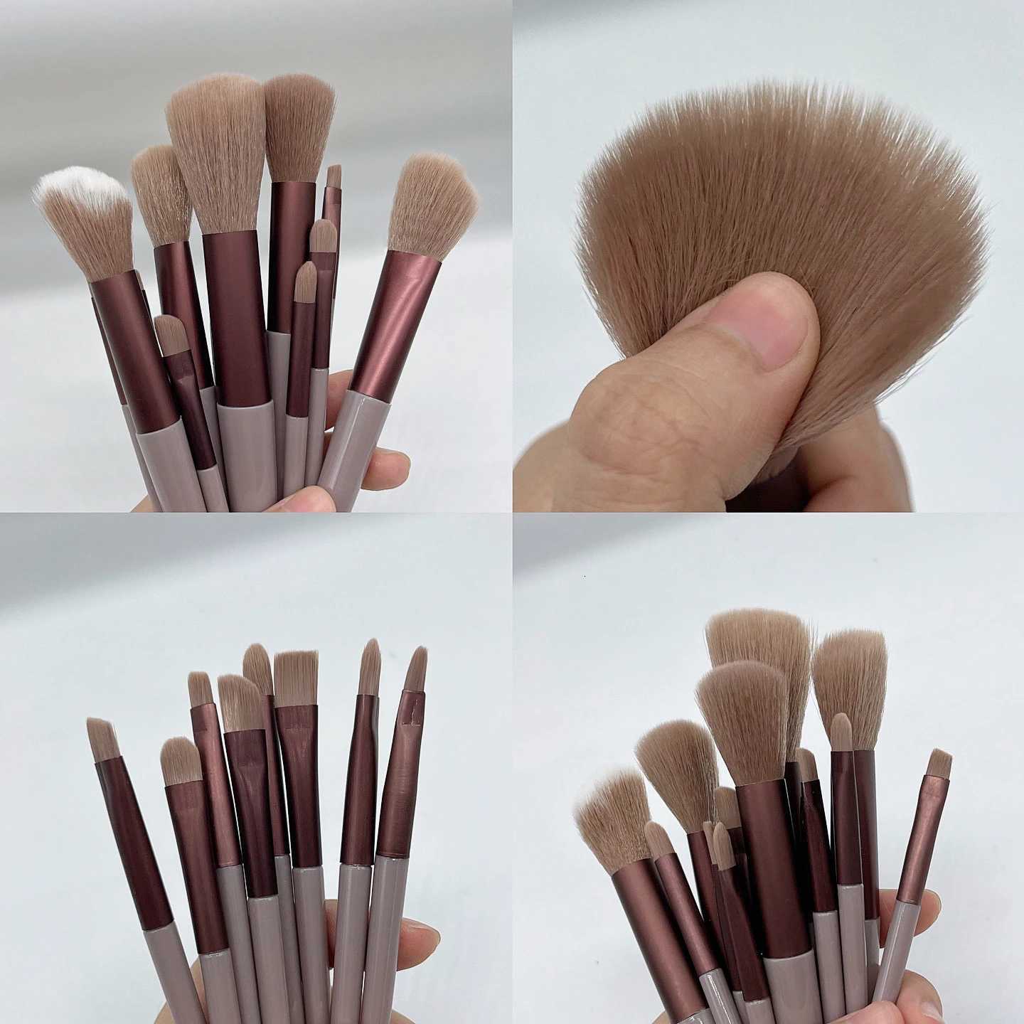 13 PCS Makeup Brushes Set Eye Shadow Foundation Women Cosmetic Brush Eyeshadow Blush Beauty Soft Make Up Tools Bag Z260408