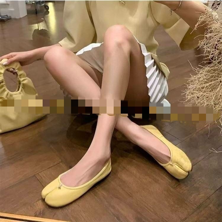 Ddmysports French Style Flat Soled Niche Women S Loafers New Spring Summer Low Cut Versatile Split Toe Granny Shoes Outdoor