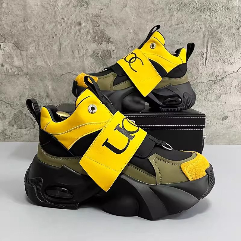 Hots sale 2026 Men's Luxury Letter Print Chunky Platform Sneakers Fashion High Top Dad Shoes free shipping