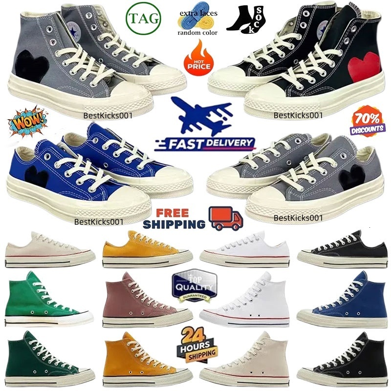 High Quality Outdoor Casual Shoes designer shoes mens womens comfortable sneakers Black Grey White love Brown Milk Blue Vintage 1970s shoes Canvas Shoes Size 35-44