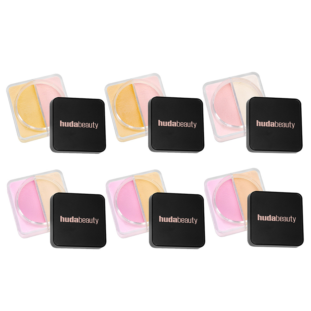 HUDAbeauty EASY BAKE LOOSE BAKING SETTING POWDER Duo UBE BIRTHDAY CAKE & PEACH PIE Loose Powder Airbrushed Natural Look Loose Powder Makeup SETTING PO