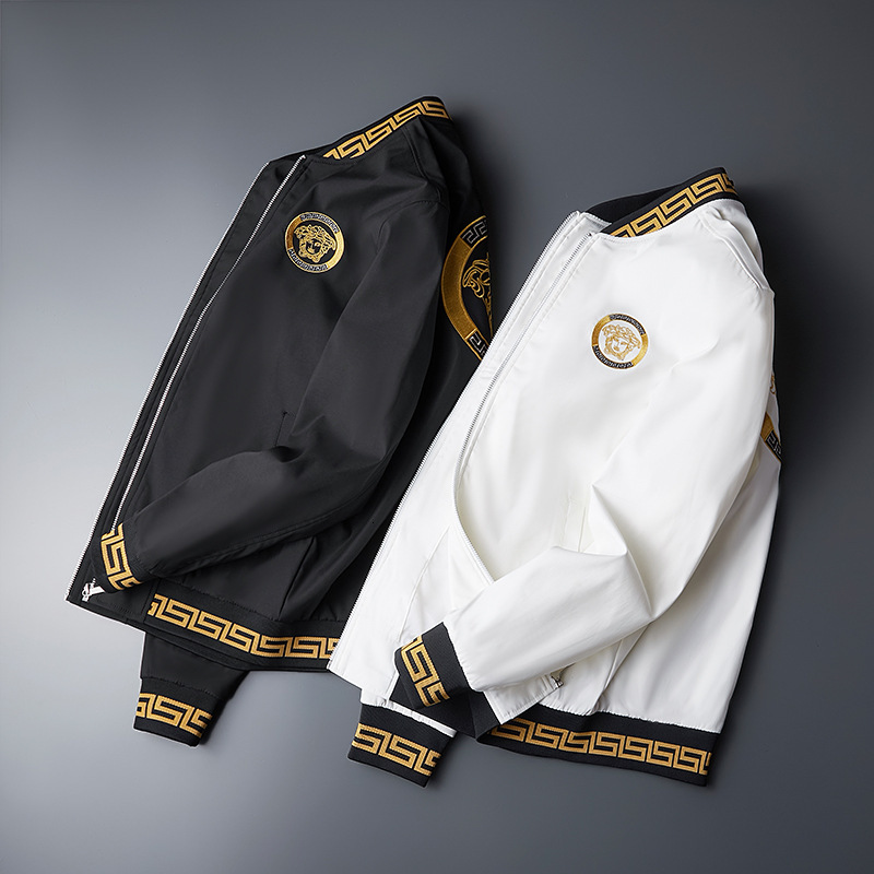 Luxury Brand Designer Clothes Trendy Brand Jacket Men's Coat Spring And Autumn Embroidery Fashion Light Luxury Men's Coat Young And Middle-A