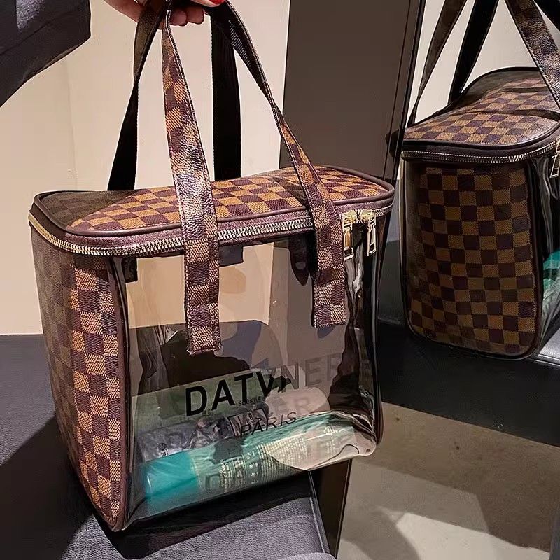 New Cosmetic Bag Ins High-End Waterproof PVC Super Popular Large Capacity Women Portable Handheld Travel Toiletry Storage