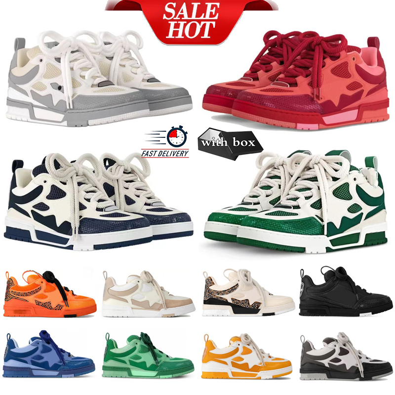 Skate Series Sneakers Designer Shoes Top quality Trainer Chunky Sneaker Casual Shoes Genuine Leather sneaker Men Women Trainers Classic shoes with box Size 35-46