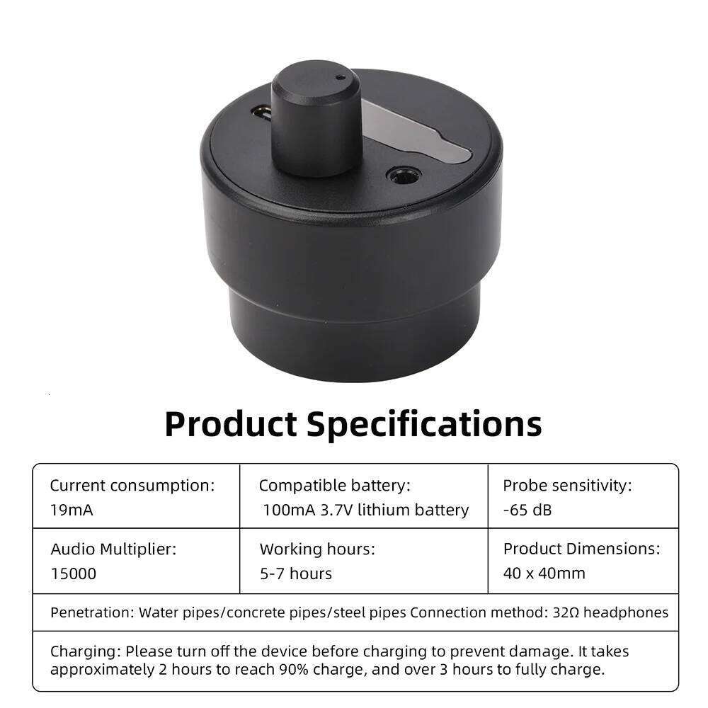 F03 Pipeline Detector Multi-functional Acoustic Noise Finder High Sensitivity Sensor Water Pipe Leak Detection Tool - view 5