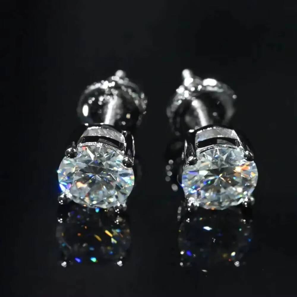 925 Silver Star Stud Earrings VVS Moissanite Jewelry VVS Moissanite Diamond Stud Cute Style IGI Certified Earrings for Women Men