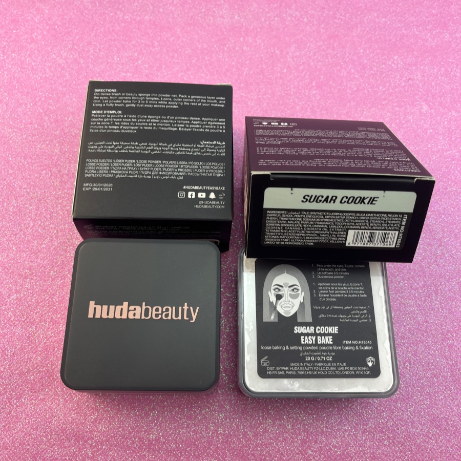 HUDA Beauty Loose Setting Powder - SUGAR COOKIE Shade - Mattifying Setting Powder for Flawless Baking Makeup for Natural, Oil Control & Crease-Proof W