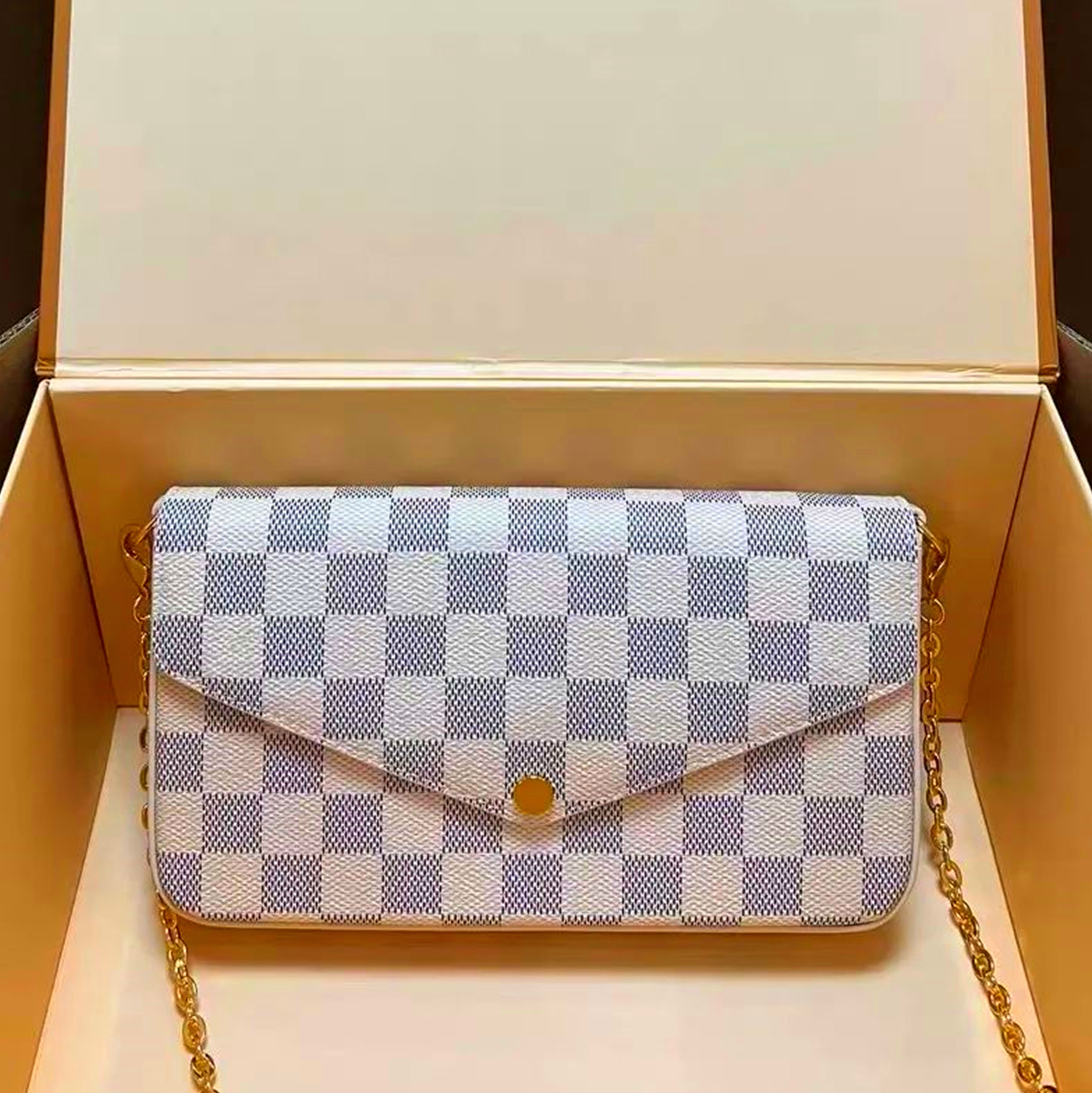 High quality Luxurys Designers Handbag Pochette Felicie Evening Bag Embossing Genuine Leather Top 3pcs set Women Shoulder bag Classic