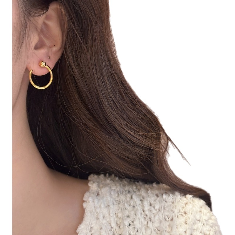 Design Orecchini Gioielli Orecchini In Oro Rosa Per Donna Moda Minimalista Vers…