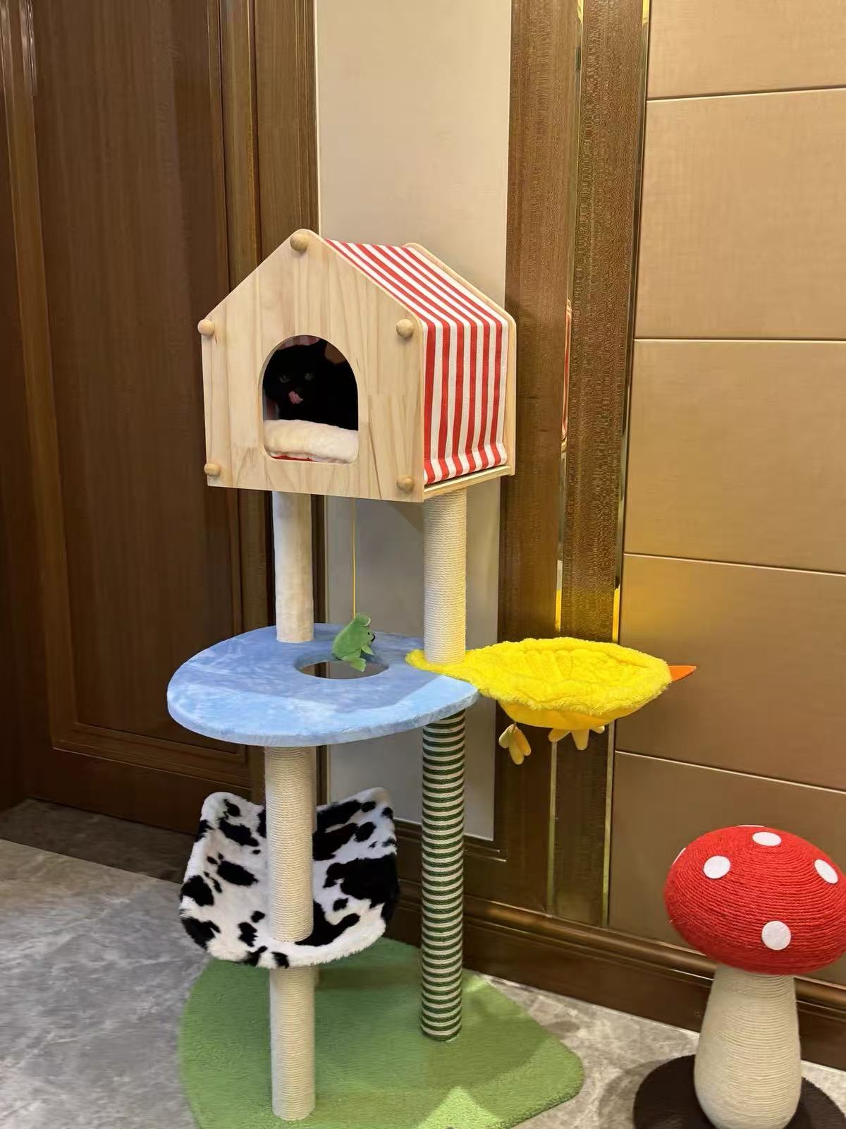 Cat houes Pet dog kennel Genki Cat kennel winter warm four seasons universal cold cat house winter closed cat kennel pet cage