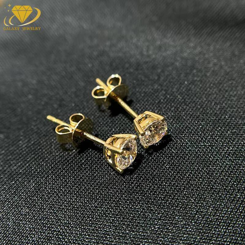 Fashion Jewelry Wholesale Price 18K Gold / Sliver Round Cut Earring Lab Grown Diamond Earrings For Women