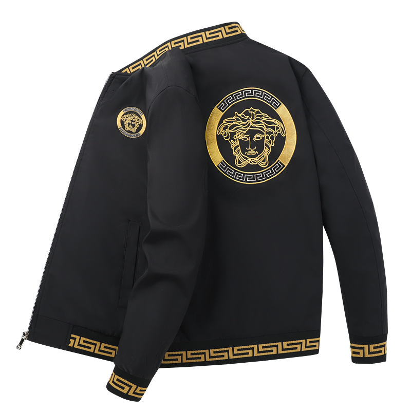Luxury Brand Designer Clothes Trendy Brand Jacket Men's Coat Spring And Autumn Embroidery Fashion Light Luxury Men's Coat Young And Middle-A