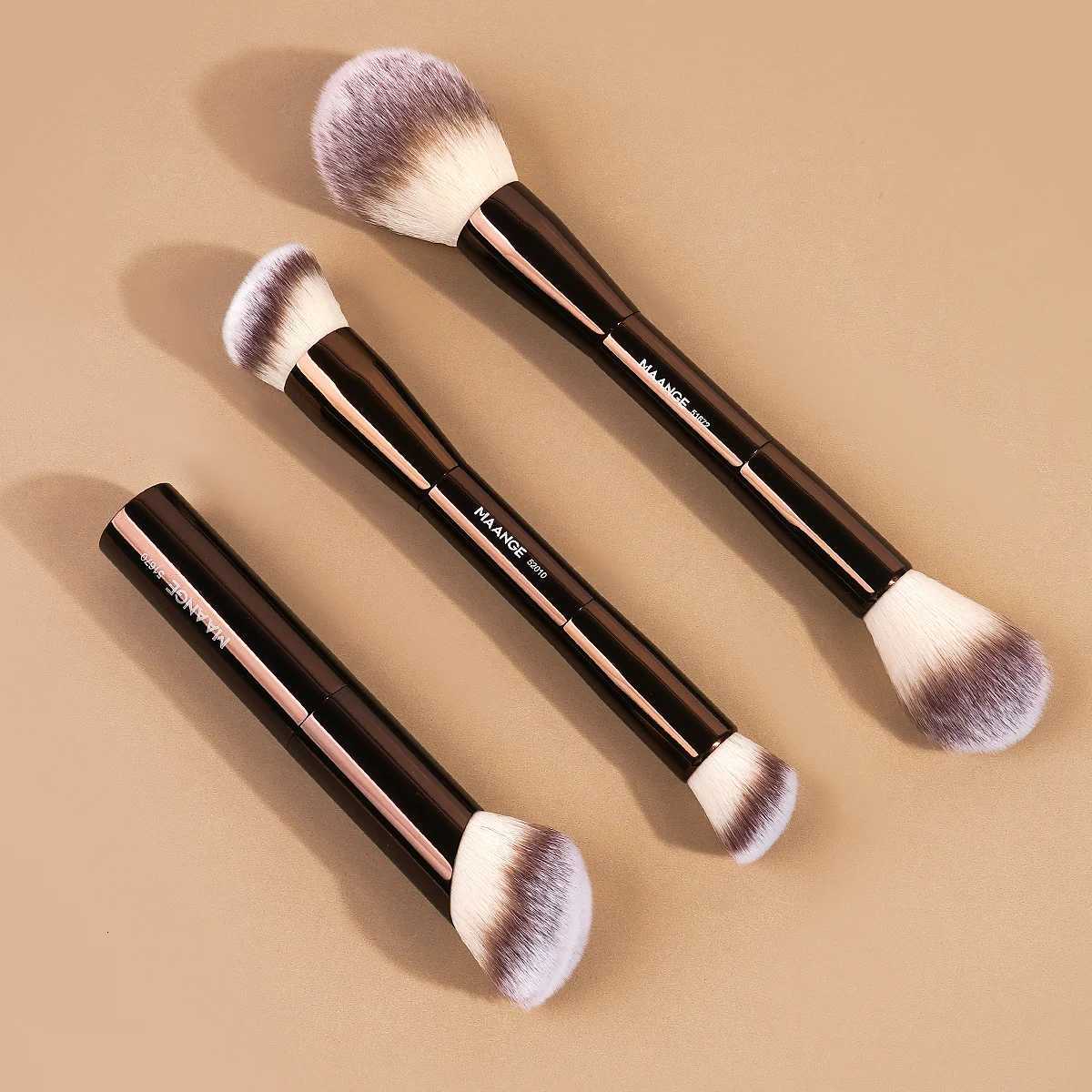 MAANGE 3pcs Professional Face Makeup Brushes Blush Brush Foundation Brush Loose Powder Brush Synthetic Soft Hair Makeup Brushes Z260408