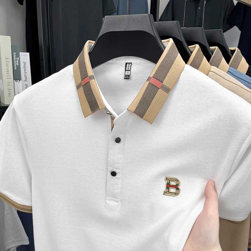 Summer mens golf fashion 2025 short sleeved polo shirt high-end design exquisite ice silk embroidery breathable T-shirtT260408