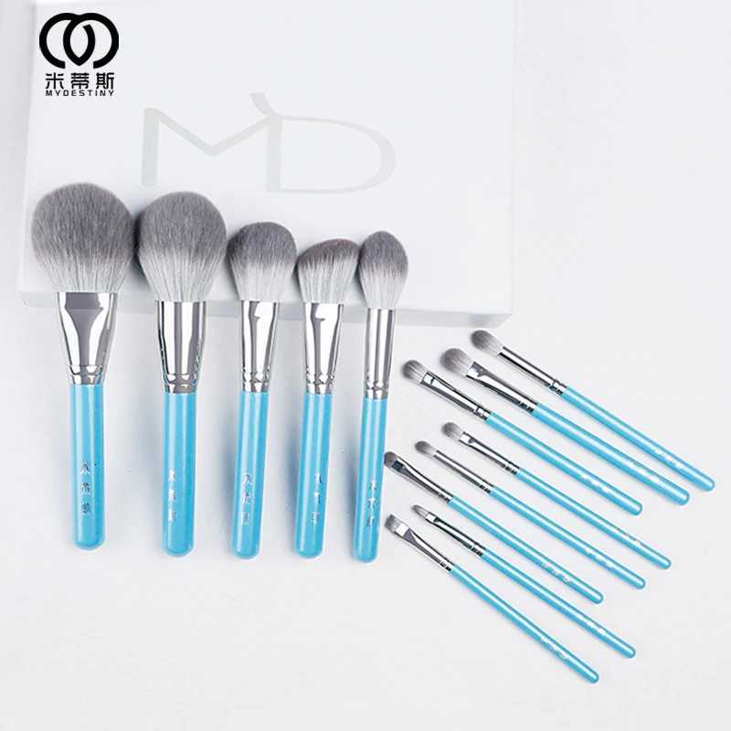 MyDestiny Blue Iris 13pcs Makeup Brush SetKit Super Soft Fiber High Quality FaceEye Foundation Eyeshadow Powder Brush Z260408
